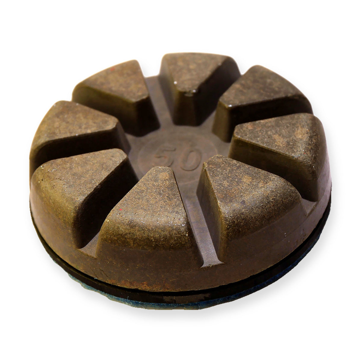 3 inch CeraPlus ceramic pad, 15 mm segments, angle view – Pro Diamond Tools