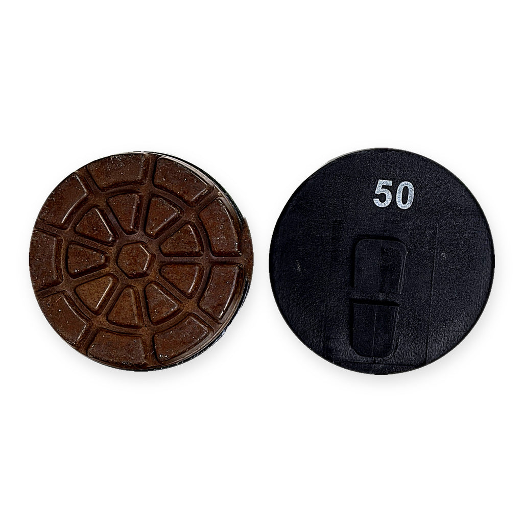 3 inch Terrco direct-mount CeraCut ceramic pad, front and back – Pro Diamond Tools