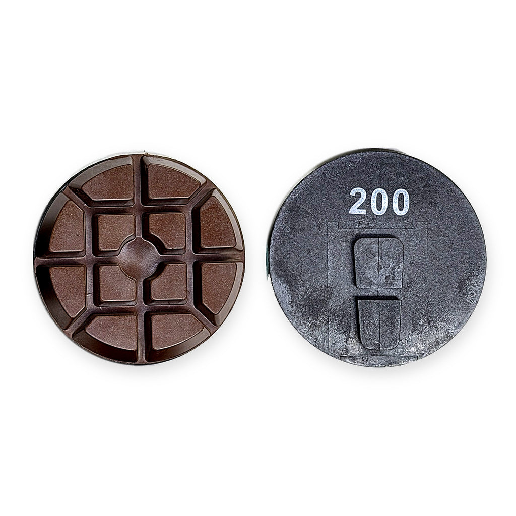3 inch Terrco direct-mount Typhoon resin pad, front and back – Pro Diamond Tools