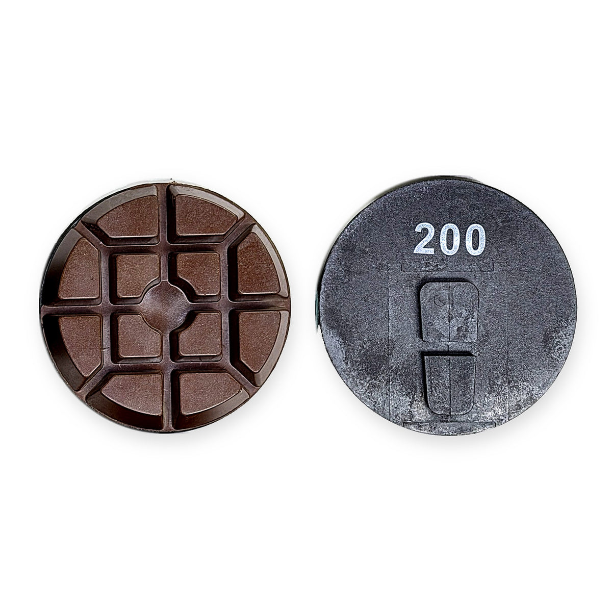 3 inch Terrco direct-mount Typhoon resin pad, front and back – Pro Diamond Tools
