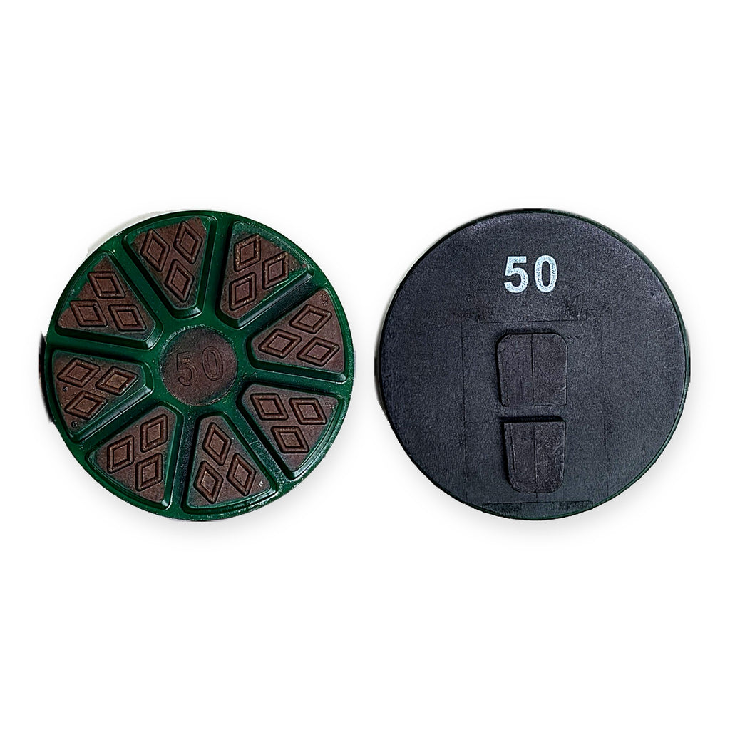 3 inch Terrco direct-mount Ultra CeraOcto ceramic pad, front and back – Pro Diamond Tools