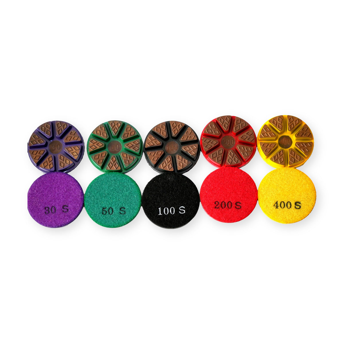 3 inch Ultra CeraOcto ceramic pads, 30 to 400 grit set, front and back – Pro Diamond Tools