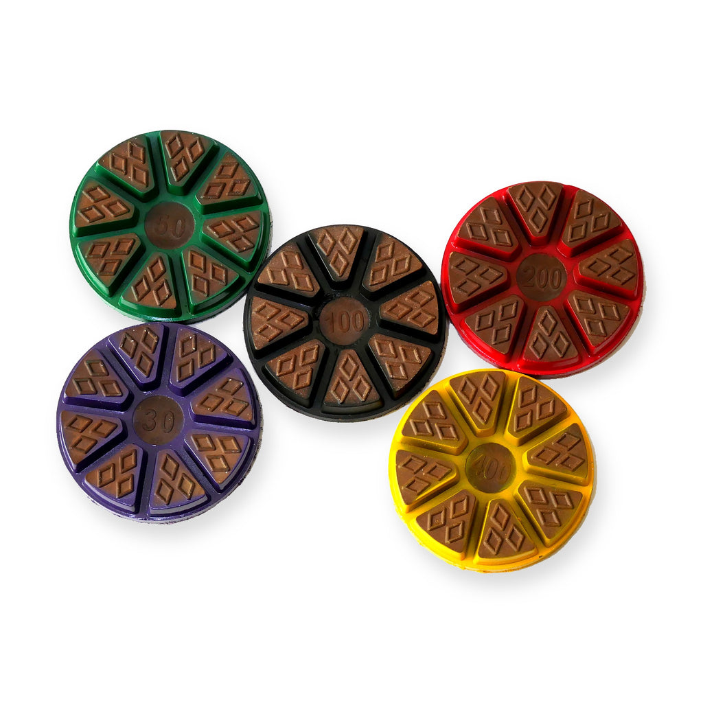 3 inch Ultra CeraOcto ceramic pads, 30 to 400 grit set – Pro Diamond Tools