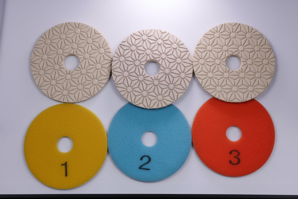 4" 3-Step Stone Polishing Pads
